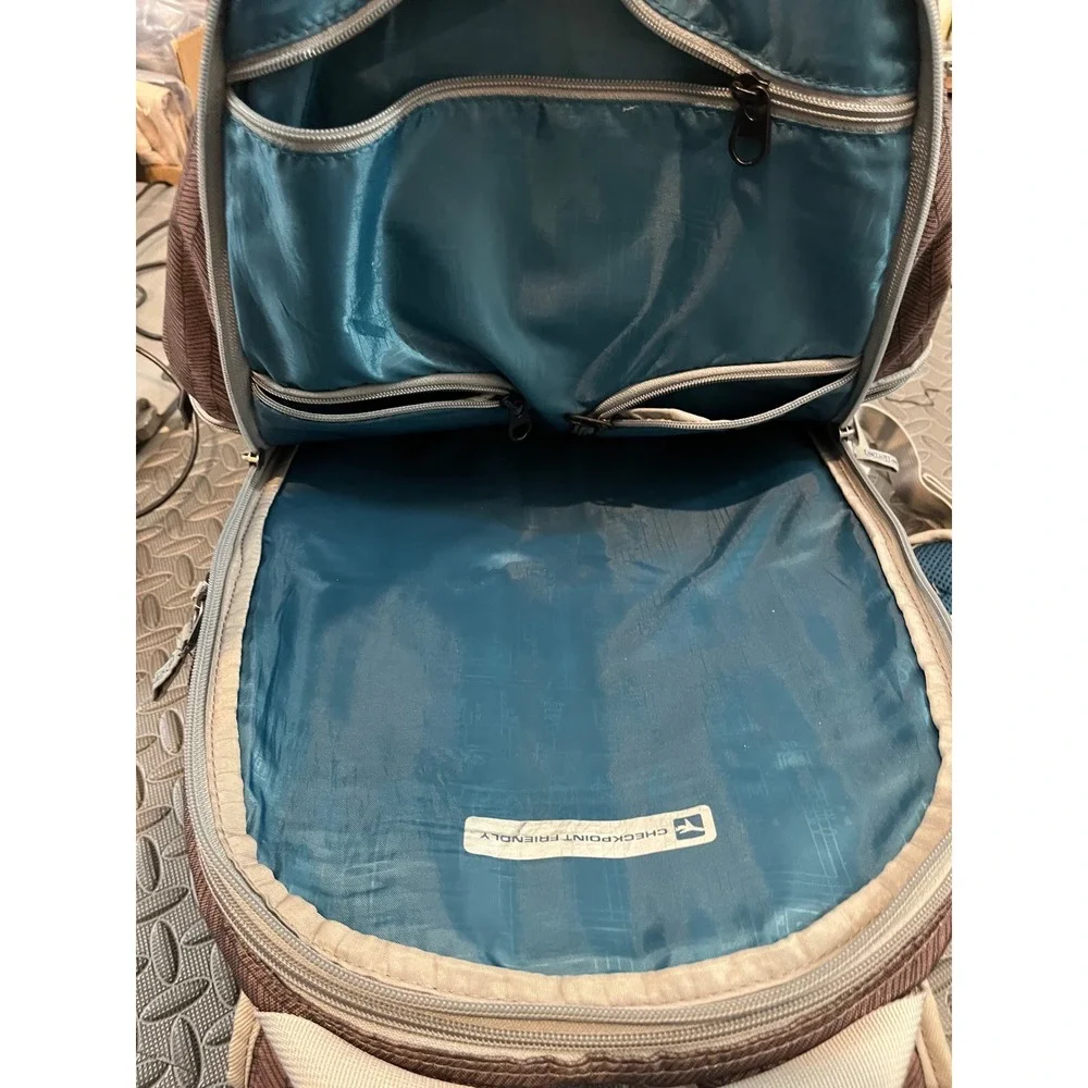 OGIO Backpack Unisex Large Brown Chevron Laptop Protection System Tech Bag